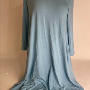 Zenana Women's Light Blue Shift Dress with Pockets Small